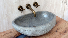 Раковина для ванной комнаты Piedra M96 из речного камня  Gris ИНДОНЕЗИЯ 0050451196_1