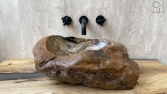 Каменная раковина природной формы Hector P23 из коричневого дерева Petrified Brownwood_2