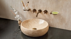 Накладная раковина чаша для ванной Brina из травертина Classico Romano_1