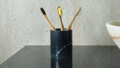 Накладная стакан чаша для в ванную Bicchiere из мрамора Nero Marquina_1