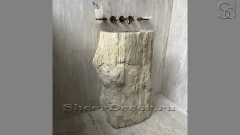 Напольная раковина с пьедесталом для  Hector Pedestal из окаменелого дерева Petrified Beigewood_1