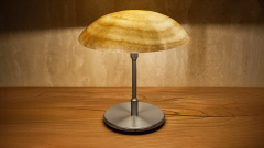 Настольный светильник Frisbee 409 из камня оникса White Honey_1