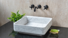 Мраморная раковина Cubise M4 из белого камня Bianco Carrara ИТАЛИЯ 932005114 для ванной комнаты_1