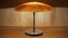 Каменный настольный светильник Frisbee 509 из оникса желтый Honey Onyx_1