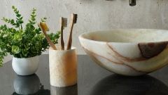 Накладная стакан чаша для в ванную Bicchiere из оникса Honey Onyx_1