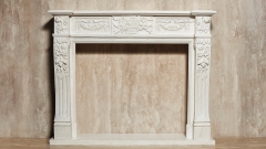 Каменный портал для облицовки камина Paula из мрамора Bianco Extra 598111903_7 Мраморный портал белого цвета для отделки камина Paula M3 из натурального камня Bianco Extra 598111903_7
