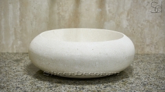 Накладная раковина чаша для ванной Brina из известняка Simena матовая_1