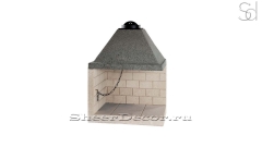 Топка для камина дровяная Angolo Chamotte White из камня кирпичный_1