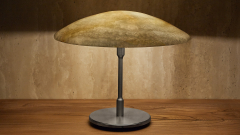 Каменный настольный светильник Frisbee 509 из оникса белый White Honey_1