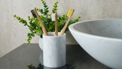 Накладная стакан чаша для в ванную Bicchiere из мрамора Bianco Carrara_1