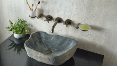 Раковина для ванной Piedra M561 из речного камня  Gris ИНДОНЕЗИЯ 00504511561_2