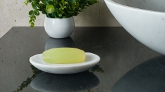 Мраморная мыльница овальной формы Letto из белого камня Bianco Carrara_1