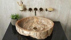 Накладная раковина для ванной Hector из окаменелого дерева Petrified Beigewood_3