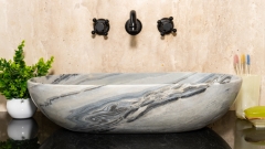 Зеленая раковина Cioto из натурального мрамора Carrara ИНДИЯ 936009111 для ванной комнаты_1