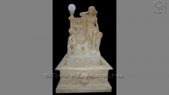 Каменный фонтан бежевого цвета Nica Rossa из натурального травертина сорта Classico Romano 101004146_1