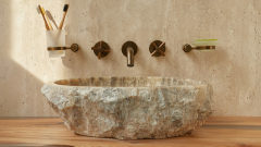 Каменная мойка Hector M158 из серого оникса Grey Onyx ИНДОНЕЗИЯ 00745331158 для ванной комнаты_1