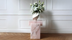 Каменный стол Ladrillo из оникса Pink Onyx розовый в сборе _1