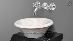 Белая раковина Cono из натурального мрамора Coral Pink ИТАЛИЯ 008012111 для ванной комнаты_3