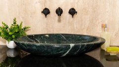 Мраморная раковина Anna из зеленого камня Dark Green ИНДИЯ 017013111 для ванной комнаты_1