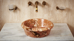 Мраморная раковина Cono из красного камня Rosso Levanto ИНДИЯ 008053111 для ванной комнаты_1