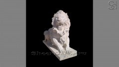Каменная скульптура Leone из травертина Classico Romano бежевая_1