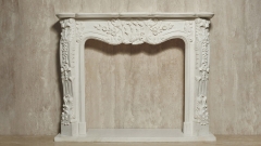 Мраморный портал для отделки камина Lurd из натурального камня Bianco Extra 503111904_1 Каменный портал белого цвета для облицовки камина Lurd M4 из мрамора Bianco Extra 503111904_1