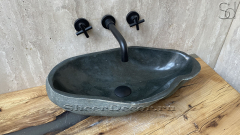 Раковина для ванной комнаты Piedra M298 из речного камня  Negro ИНДОНЕЗИЯ 00506911298_1