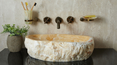 Каменная мойка Hector M164 из желтого оникса Honey Onyx ИНДИЯ 00701611164 для ванной комнаты_1