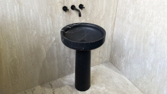 Мраморная раковина с пьедесталом AGO185 из черного камня Nero Marquina ИСПАНИЯ 887018071 для  комнаты_1