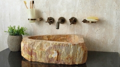 Накладная раковина для ванной Hector из окаменелого дерева Petrified Beigewood_5