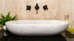 Мраморная раковина Cioto из белого камня Clouds ИСПАНИЯ 936010111 для ванной комнаты_1