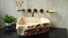 Каменная мойка Hector M193 из желтого оникса Honey Onyx ИНДИЯ 00701611193 для ванной комнаты_2