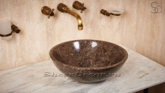 Гранитная раковина Sfera из коричневого камня Brown Pearl БРАЗИЛИЯ 001099111 для ванной комнаты_1