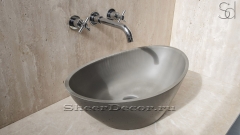 Каменная раковина овальной формы Levata Solido из серого камня Grigio_2
