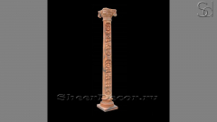 Каменная колонна Pillar Meteora из розового мрамора Sunset Red в сборе _1