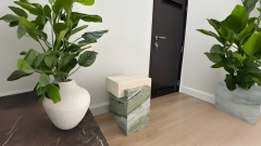 Стол Ladrillo StandardDuo из камня мрамора Verdeprato зеленого цвета в сборе _1