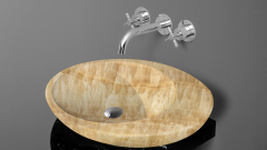 Каменная раковина Anetta из желтого камня Honey Onyx ИНДИЯ 000016111 для ванной комнаты_1