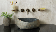 Раковина для ванной Piedra M399 из речного камня  Gris ИНДОНЕЗИЯ 00504511399_2