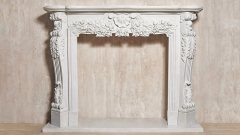 Мраморный портал белого цвета для отделки камина Lorin из натурального камня Clouds 497010901_1