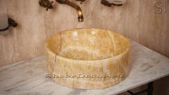 Желтая раковина Kale M2 из камня оникса Honey Onyx ИНДИЯ 019016112 для ванной комнаты_1