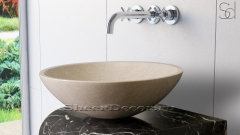 Каменная раковина Sfera из серого камня Thala Grigio ТУНИС 001065111 для ванной комнаты_1