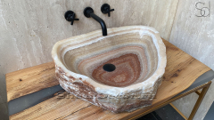 Раковина для ванной Hector M115 из речного камня  Honey Onyx ИНДИЯ 00701611115_2