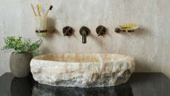 Желтая раковина Hector M169 из камня оникса Honey Onyx ИНДИЯ 00701611169 для ванной комнаты_1