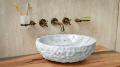 Мраморная раковина Sfera из белого камня Statuarietto ИТАЛИЯ 001161311 для ванной комнаты_1