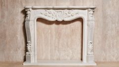 Мраморный портал белого цвета для отделки камина Lurd из натурального камня Bianco Extra 503111901_1