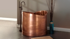 Медная купель круглой формы Rullo из медного металлов Copper матовая_1