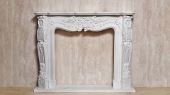 Каменный портал белого цвета для облицовки камина Lurd M5 из мрамора Bianco Extra 503111905_1