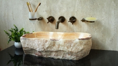 Каменная мойка Hector M198 из желтого оникса Honey Onyx ИНДИЯ 00701611198 для ванной комнаты_2