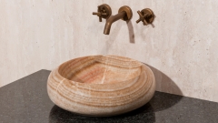 Каменная мойка Ronda M2 из бежевого оникса Beige Honey ИНДОНЕЗИЯ 003093112 для ванной комнаты_1