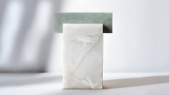 Каменный стол Ladrillo DuoGreen из оникса White Onyx белый в сборе _4